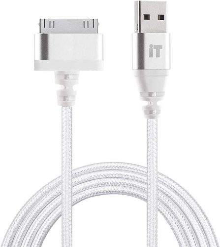 Cablu USB InfoTechnica 2M, 30-Pin, cu Înveliș de Nailon Împletit și Conectori din Aluminiu, Set de 2 bucăți