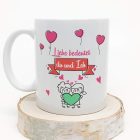 Cana MUGFFINS cu Inscripție în Germană pentru Cupluri, 350 ml