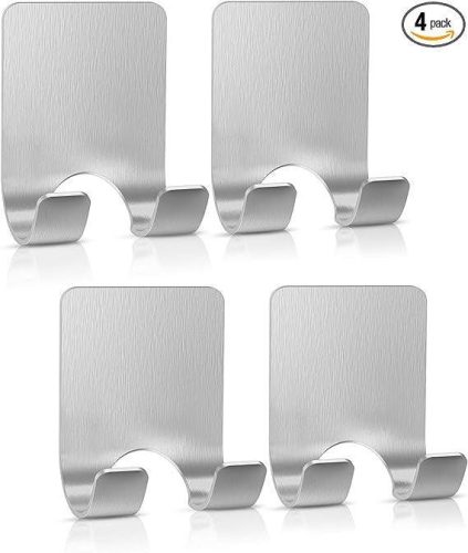 Set suporturi de ras din inox impermeabil - 4 bucăți autoadezive, argintiu