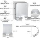 Set suporturi de ras din inox impermeabil - 4 bucăți autoadezive, argintiu