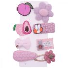 Set de agrafe de păr cu model floral și animăluțe Petunny pentru fetițe, 2 buc.