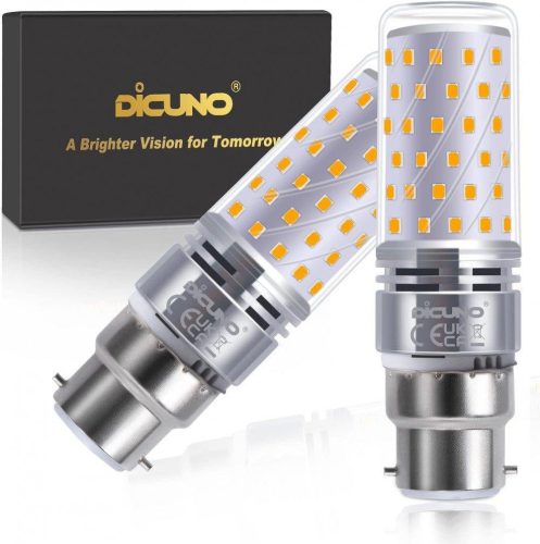 Becuri LED Philips B22 de 10W tip porumb, alb cald, pachet de 2 bucăți