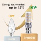 Becuri LED Philips B22 de 10W tip porumb, alb cald, pachet de 2 bucăți
