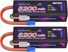 Acumulator RC EMEPOVGY 11.1V 5200mAh cu conector EC5, pachet de 2 bucăți